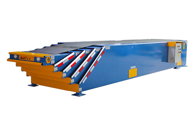 它可以在長度方向上自由伸縮，隨時控制輸送機(jī)的長度