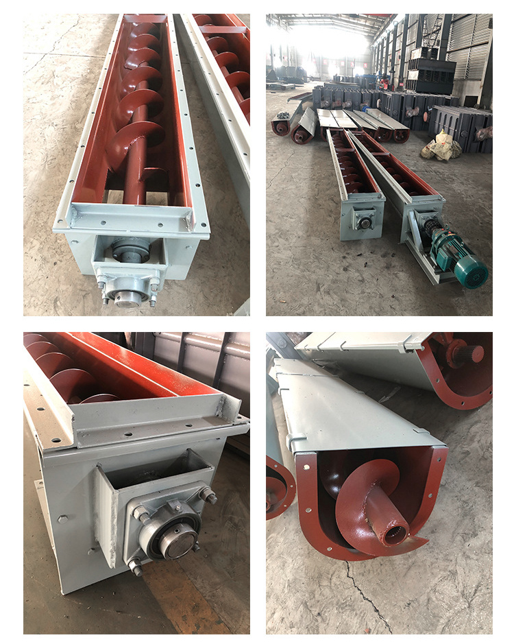 U型螺旋輸送機細節展示，采用不銹鋼材質，輸送穩定